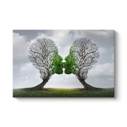 Πίνακας σε καμβά "Trees Growing With Love" ψηφιακής εκτύπωσης 100x70x3εκ.