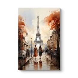 Πίνακας σε καμβά "Autumn in Paris" ψηφιακής εκτύπωσης 70x100x3εκ.