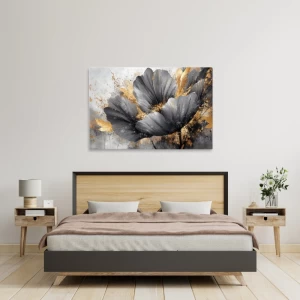 Πίνακας σε καμβά "Flowers Whispering in the Night" ψηφιακής εκτύπωσης 140x100x3εκ.