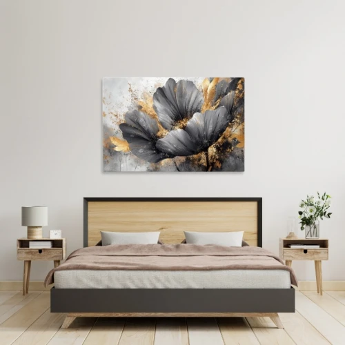 Πίνακας σε καμβά "Flowers Whispering in the Night" ψηφιακής εκτύπωσης 140x100x3εκ.