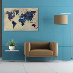 Πίνακας σε καμβά "World Map" ψηφιακής εκτύπωσης 125x80x3εκ.