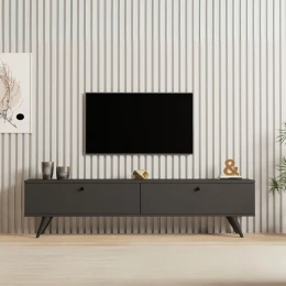 Έπιπλο τηλεόρασης Paris χρώμα ανθρακί 160x25x35εκ.