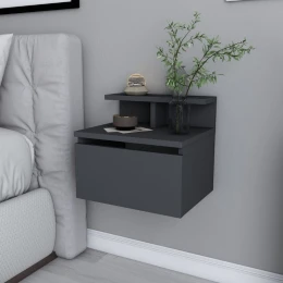 Κομοδίνο επιτοίχιο Arsen χρώμα ανθρακί 39,8x31,9x35εκ.