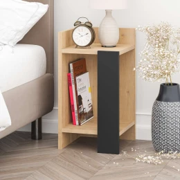 Κομοδίνο Elos αριστερό χρώμα saphhire oak - silky black 30x31,7x55εκ.