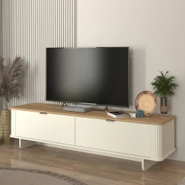 Έπιπλο τηλεόρασης Bohema χρώμα ivory - sepet oak 180x47x45,6εκ.