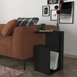 Τραπεζάκι βοηθητικό Rosana χρώμα μαύρο 35x29,5x60εκ.