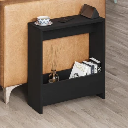 Τραπεζάκι βοηθητικό Simpi χρώμα black wood 55x20x60εκ.
