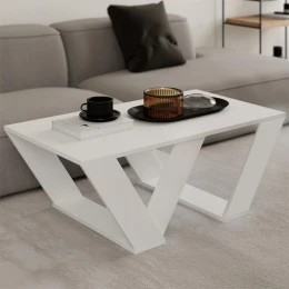 Τραπεζάκι σαλονιού Pipra χρώμα λευκό 110x60x40εκ.