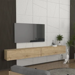 Έπιπλο τηλεόρασης επιτοίχιο Espanse χρώμα sapphire oak 241,8x31,7x30εκ.