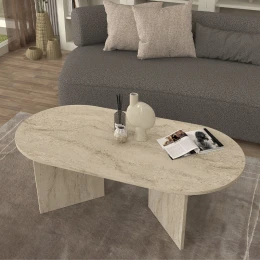 Τραπεζάκι σαλονιού Cortado χρώμα travertine 120x60x39,6εκ.