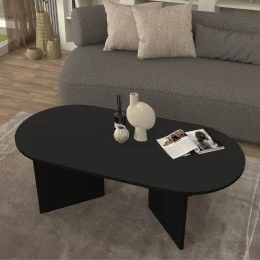Τραπεζάκι σαλονιού Cortado χρώμα μαύρο 120x60x39,6εκ.