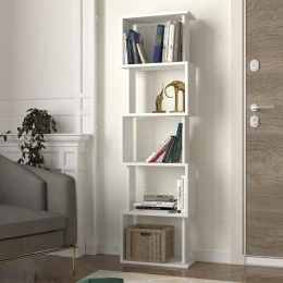Βιβλιοθήκη Alvina χρώμα λευκό 45x19,6x158,8εκ.
