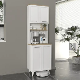 Έπιπλο κουζίνας Potter 2 χρώμα λευκό - rota oak 60x40x196,1εκ.