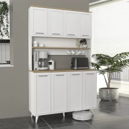 Έπιπλο κουζίνας Potter 4 χρώμα λευκό - rota oak 120x40x196,1εκ.