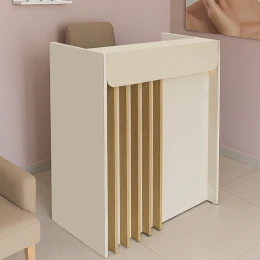 Γραφείο υποδοχής - reception Karibu με LED χρώμα sandstone - sepet oak 90x40x100εκ.