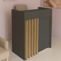 Γραφείο υποδοχής - reception Karibu με LED χρώμα ανθρακί - sepet oak 90x40x100εκ.