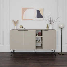 Μπουφές Clara χρώμα sandstone 142x35,6x83εκ.