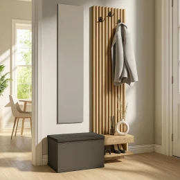 Έπιπλο εισόδου Dumont χρώμα ανθρακί - sepet oak 104,8x35x198εκ.