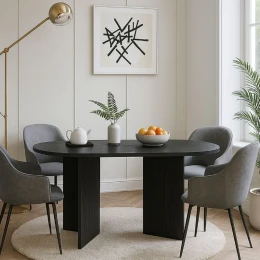 Τραπέζι Cortado χρώμα sencron black 138x80x75εκ.