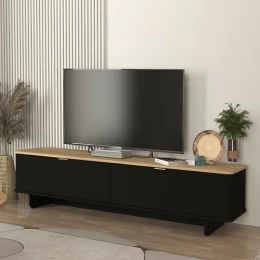 Έπιπλο τηλεόρασης Bohema χρώμα μαύρο - sepet oak 180x47x45,6εκ.