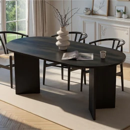 Τραπέζι Sablin χρώμα black wood 180x89,5x75εκ.