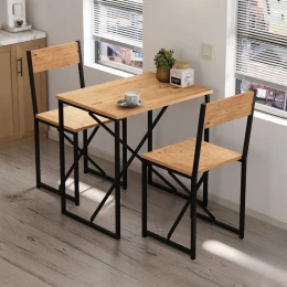 Τραπεζαρία Maysa Σετ 3 τμχ χρώμα pine oak 72,5x52,5x71,8εκ.