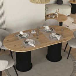 Τραπέζι Bohema χρώμα μαύρο - sepet oak 180x90x77,7εκ.