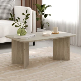 Τραπεζάκι σαλονιού Sam χρώμα travertine 100x60x41,8εκ.
