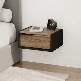 Κομοδίνο επιτοίχιο Eco χρώμα black wood - καρυδί Ud 40x33x18,5εκ.
