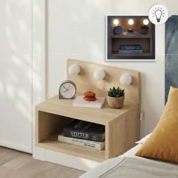 Κομοδίνο επιτοίχιο Treo με LED χρώμα sapphire oak 40x30x33,8εκ.