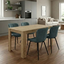 Σετ τραπεζαρία 5τμχ Darlen - Chiara χρώμα sapphire oak - πράσινο 125x72x74εκ.