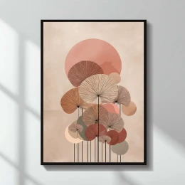 Πίνακας "Pink Leaves" ψηφιακής εκτύπωσης 50x70εκ.