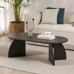 Τραπεζάκι σαλονιού Melina χρώμα black wood 120x60x40εκ.