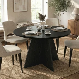 Τραπέζι Tailor χρώμα sencron black Ø120x75,7εκ.