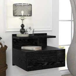 Κομοδίνο επιτοίχιο Mislina χρώμα sencron black 40x33,2x32εκ.