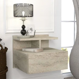 Κομοδίνο επιτοίχιο Mislina χρώμα travertine 40x33,2x32εκ.