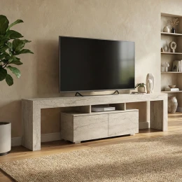 Έπιπλο τηλεόρασης Woodra χρώμα travertine 180x31,3x50,2εκ.