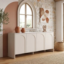 Μπουφές Aurelia χρώμα κρεμ 180x45x80εκ.