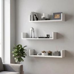 Ραφιέρα τοίχου Dark 3 τεμαχίων χρώμα λευκό 60x15x12εκ.