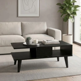Τραπεζάκι σαλονιού Andros χρώμα sencron black 90x54x39,6εκ.