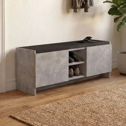 Παπουτσοθήκη Verly χρώμα γκρι σκυροδέματος 110x33,2x43εκ.