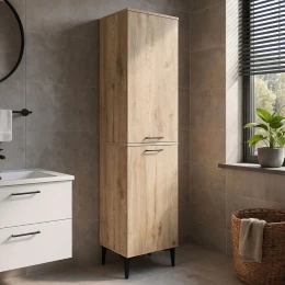 Ντουλάπι με καλάθι απλύτων Singa χρώμα sepet oak 45x40x180εκ.