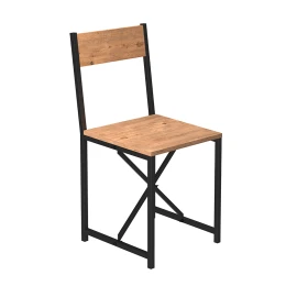 Καρέκλα τραπεζαρίας Maysa χρώμα μαύρο - pine oak 40,2x42,5x84,7εκ.