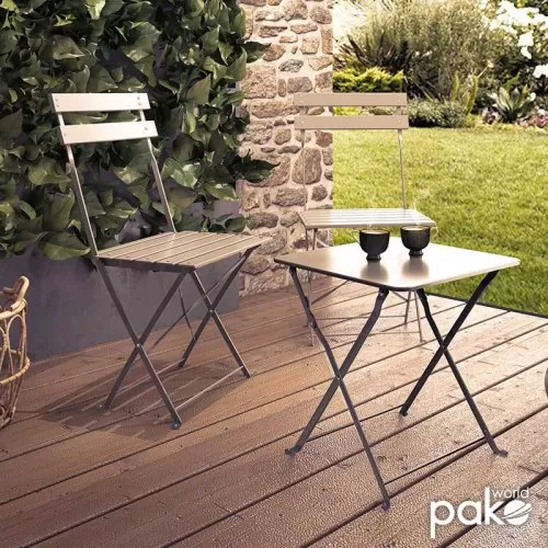 Καρέκλα Camargue Pakoworld Πτυσσόμενη Μεταλλική Χρώμα Μπεζ Ματ 42X46X80Εκ