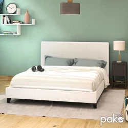 Κρεβάτι Nevil 150X200 Pu Χρώμα Λευκό Ματ