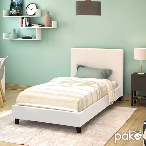 Κρεβάτι Nevil 100X200 Pu Χρώμα Λευκό Ματ