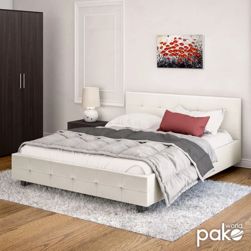 Κρεβάτι Roi 160X200 Pu Λευκό Ματ + Αποθηκευτικό Χώρο