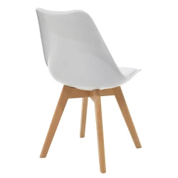 Καρέκλα Gaston Pp-Pu Λευκό-Φυσικό Πόδι 43X51X75Εκ