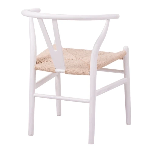 Καρέκλα Wishbone Rubberwood-Σχοινί Σε Λευκή Απόχρωση 53.5X57X74Εκ