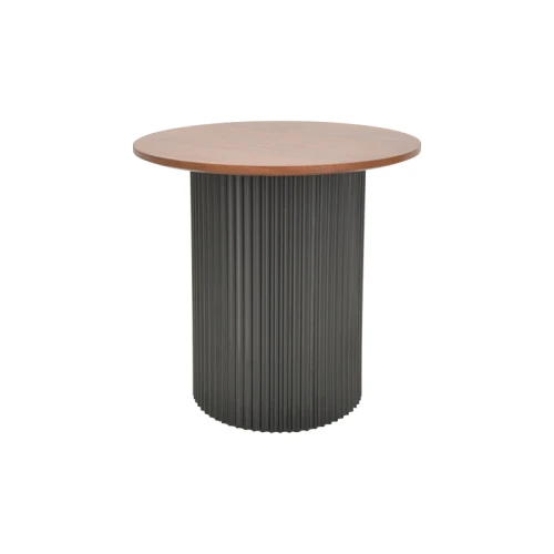 Βοηθητικό Τραπέζι Dovel Mdf Σε Καρυδί-Μαύρο Μέταλλο Φ50X50Εκ